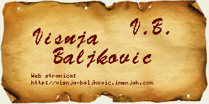 Višnja Baljković vizit kartica
